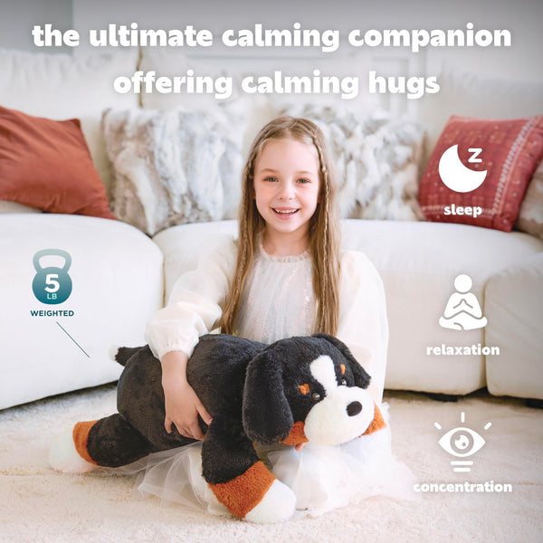 IKASA 5lbs Weighted Stuffed Animal Bernese Mountain Dog,27 inches Plush Toy Giant Large Big Jumbo Soft Puppy,Huge Size Cute Plushie,Gift for Kids