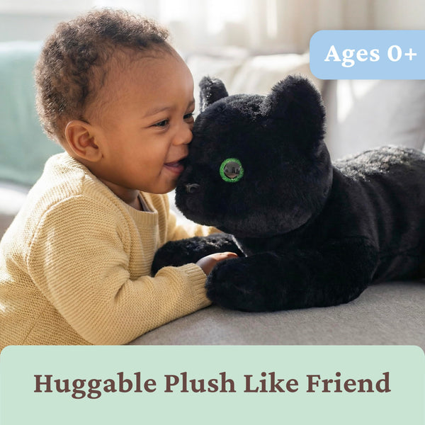 IKASA Large Black Cat Stuffed Animal Plush Toy,Large Big Jumbo Soft Toys,22