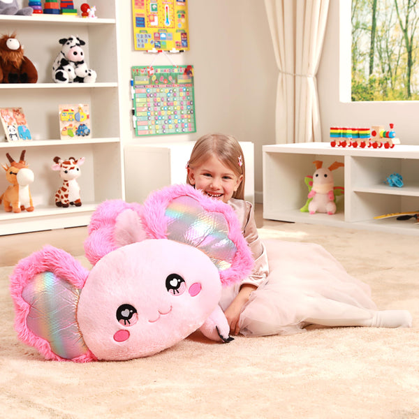 IKASA Giant Axolotl Stuffed Animal Plush Toy,Large Big Jumbo Soft Toys,31.5