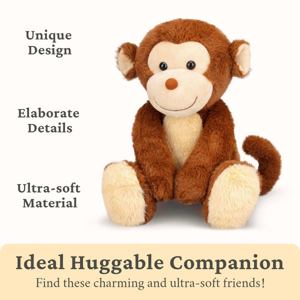 IKASA Monkey Stuffed Animals Plush Toys,12.5