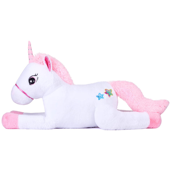 IKASA Giant Unicorn Stuffed Animal Plush Toy,Large Cute Jumbo Soft Toys,Huge Big Size Plushy Fluffy Fat Oversized Plushie,Gifts for Kids Girls Boys Girlfriend (White, 43 inches)