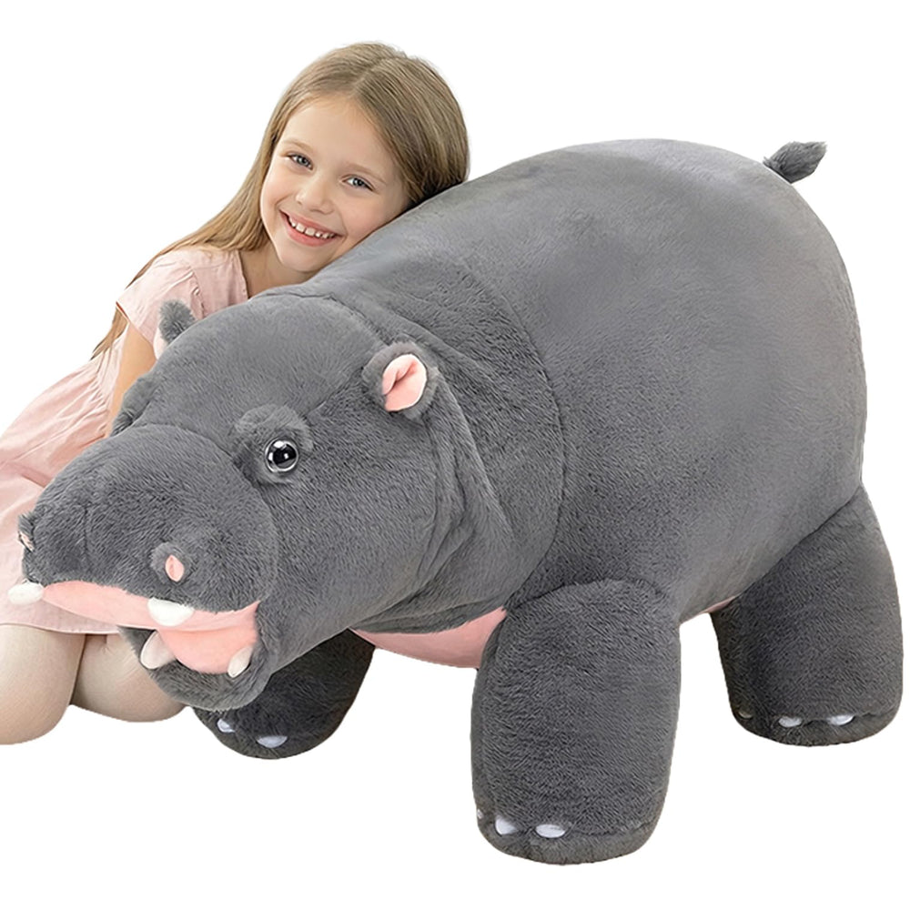 IKASA Giant Hippo Stuffed Animal,28.5" Large Hippopotamus Plush Toy,Jumbo Soft and Cute Toys,Big Size Plushy Gifts for Kids