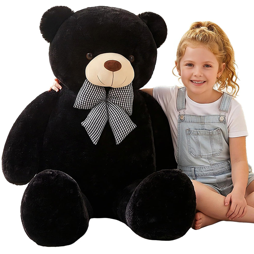 IKASA Giant Teddy Bear Stuffed Animal Plush Toy,47" Large Cute Jumbo Soft Toys,Huge Big Fluffy Fat Plushie,Gifts for Kid Girl (Black, 47 inches)