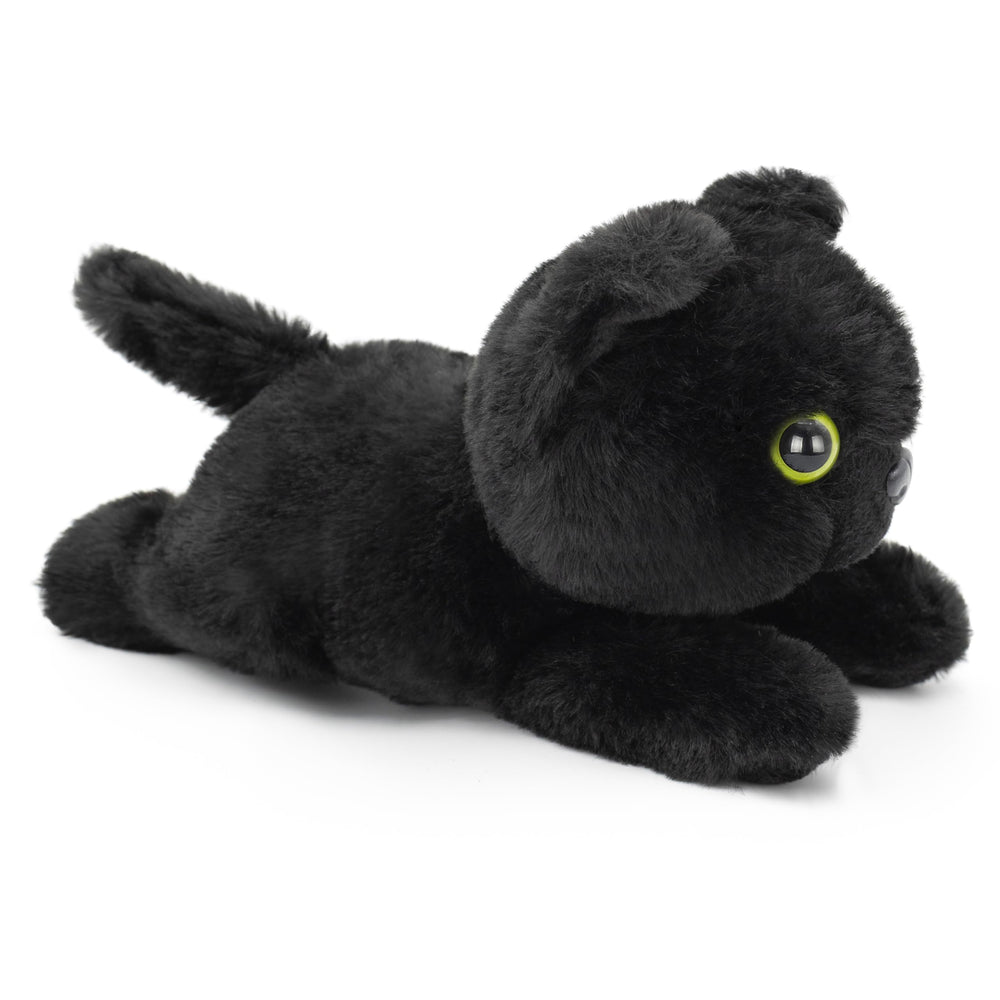 IKASA Black Cat Stuffed Animals Plush Toys,8 inches Cute Plushie Kitten Soft Cuddly Toy, Gifts for Family Kids Girls Boys