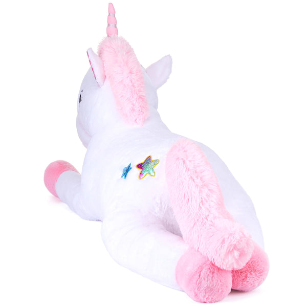 IKASA Giant Unicorn Stuffed Animal Plush Toy,Large Cute Jumbo Soft Toys,Huge Big Size Plushy Fluffy Fat Oversized Plushie,Gifts for Kids Girls Boys Girlfriend (White, 43 inches)