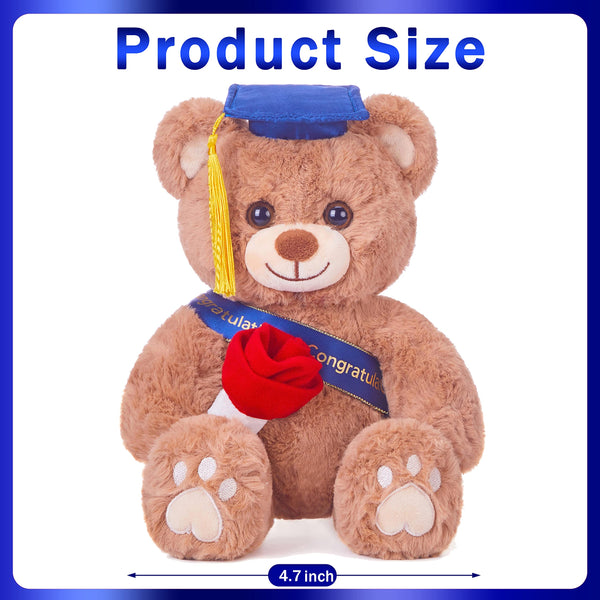 IKASA Graduation Teddy Bear 2026 Stuffed Animal Plush Toy with Cap,11