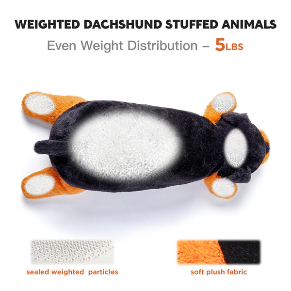 IKASA 5lbs Weighted Stuffed Animal Dachshund Dog,26 inches Plush Toy Giant Large Big Jumbo Soft Sausage Puppy,Huge Size Cute Plushie,Gift for Kids