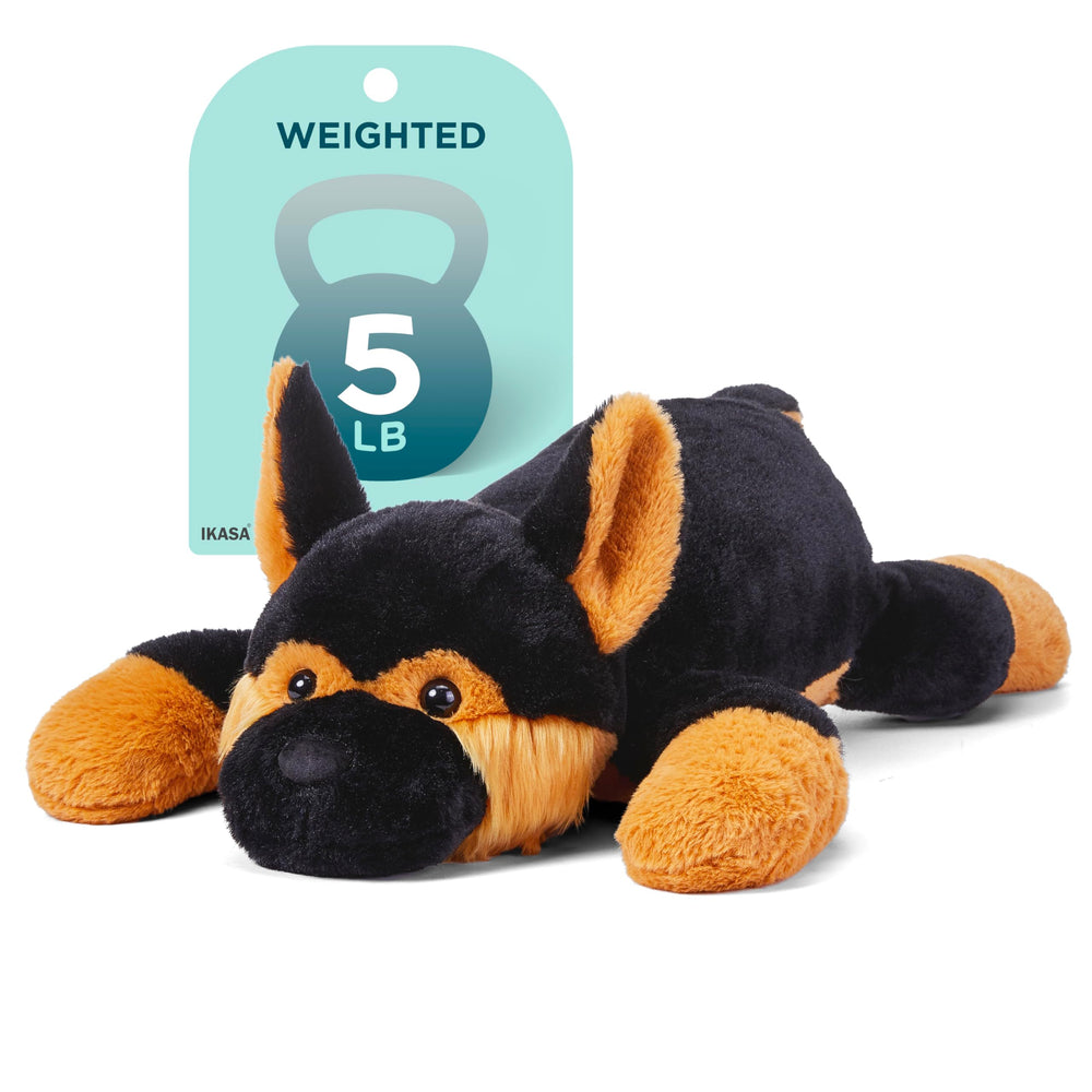 IKASA 5lbs Weighted Stuffed Animal German Shepherd Dog,26 inches Plush Toy Giant Large Big Jumbo Soft Puppy,Huge Size Cute Plushie,Gift for Kids