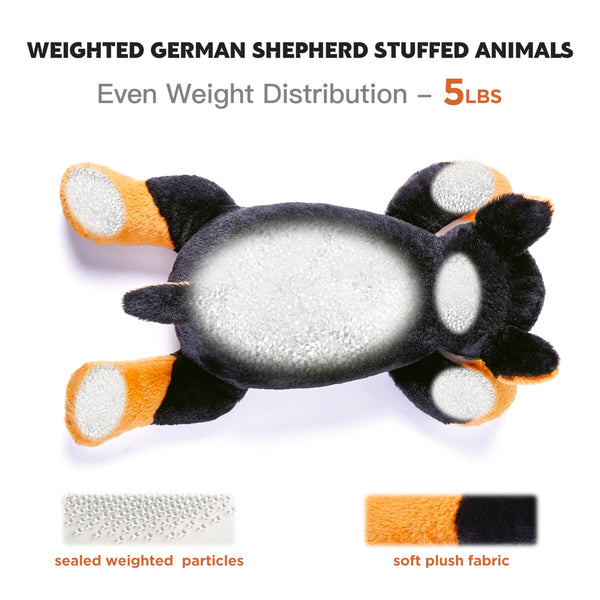 IKASA 5lbs Weighted Stuffed Animal German Shepherd Dog,26 inches Plush Toy Giant Large Big Jumbo Soft Puppy,Huge Size Cute Plushie,Gift for Kids