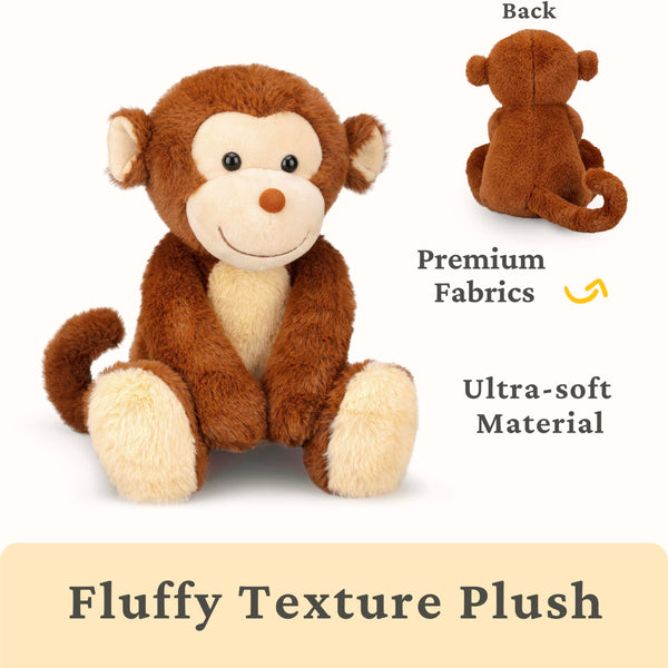 IKASA Monkey Stuffed Animals Plush Toys,12.5