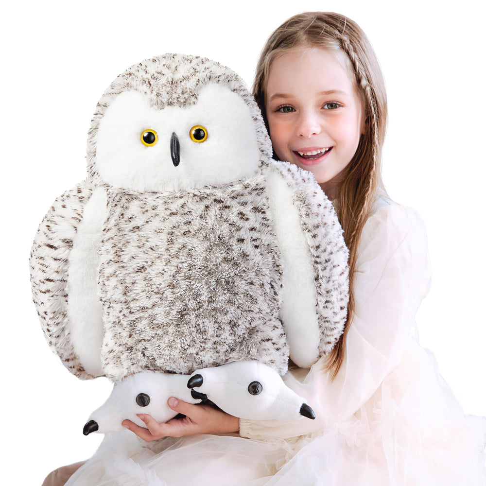 IKASA Lifelike Giant Snowy Owl Stuffed Animal Plush Toy,17 inches Large Big Size Cute Soft Toys,Huge Jumbo Plushy Plushie,Gifts for Kids Boys