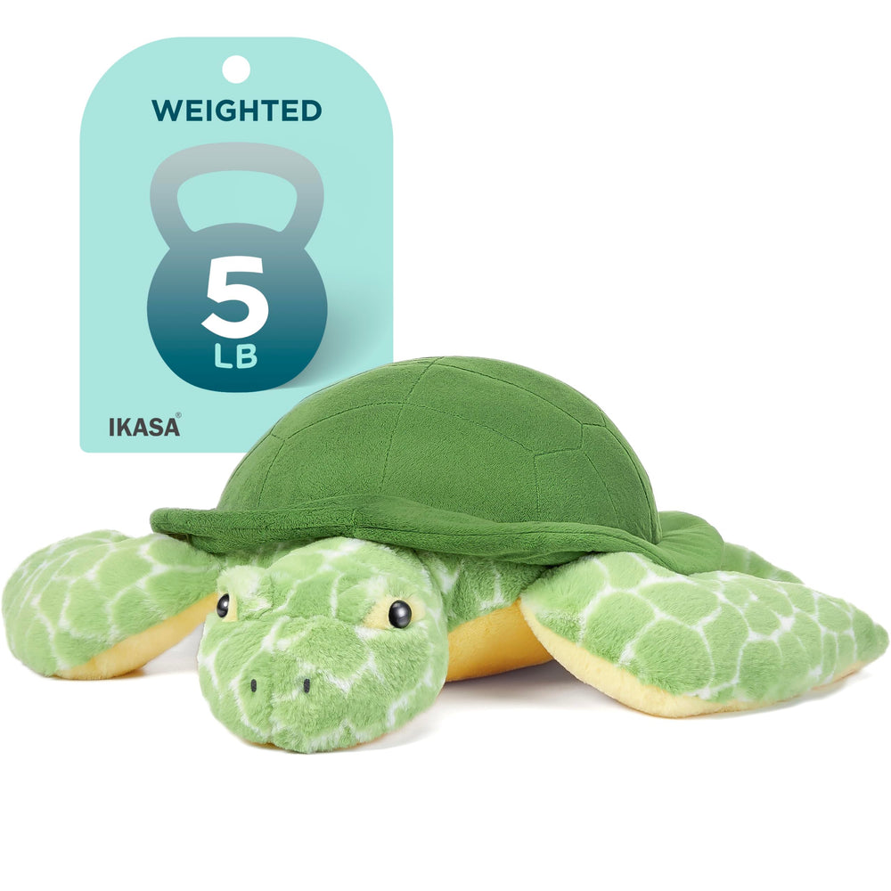 IKASA 5 lbs Weighted Stuffed Animal Sea Turtle Plush Toy,24 inches Giant Large Big Jumbo Soft Toys, Huge Size Cute Fluffy Heavy Fat Oversized Plushie,Gifts for Kids Girls Boys