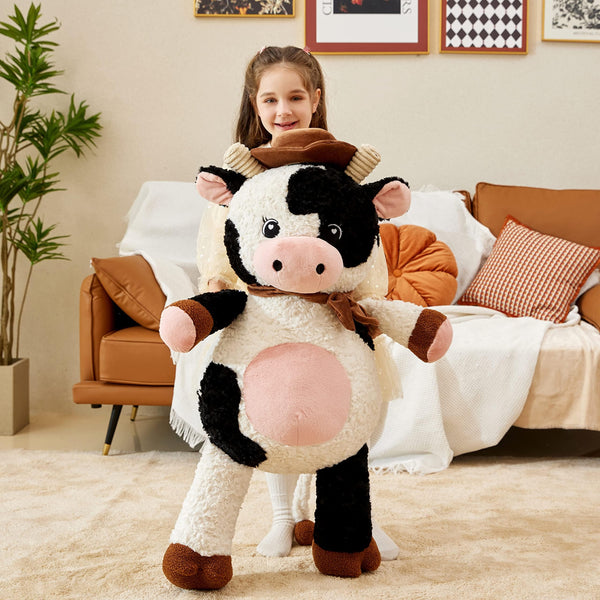 IKASA Giant Cow Stuffed Animal Plush Toy,30 Inches Large Big Jumbo Soft Toys, Huge Size Cute Fluffy Plushy Fat Oversized Plushie