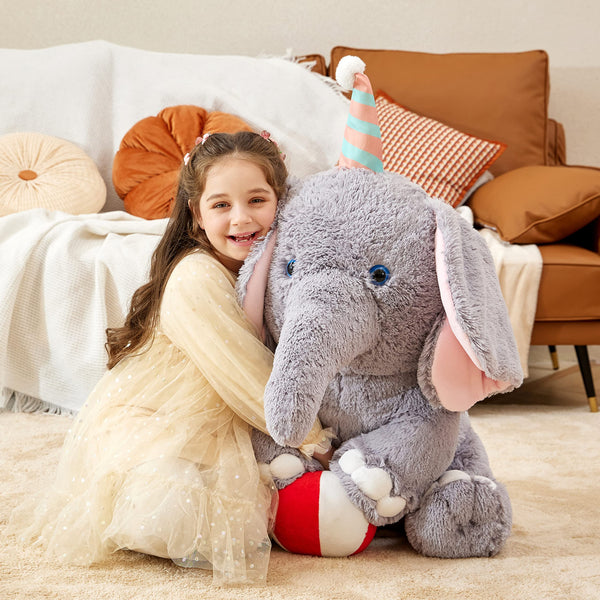 IKASA Giant Elephant Stuffed Animal Plush Toy, 31